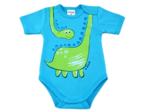 Body niemowlęce kr. rękaw  DINO BŁĘKIT