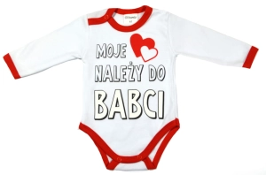 Body niemowlęce  MOJE SERCE NALEŻY DO BABCI białe