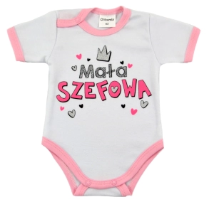 Body niemowlęce  MAŁA SZEFOWA białe